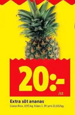ICA Supermarket Extra söt ananas erbjuda