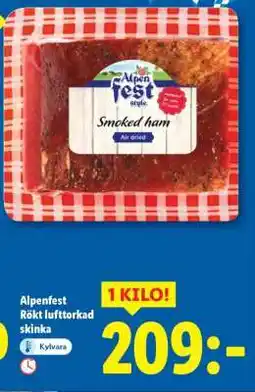 Lidl ALPENFEST Rökt lufttorkad skinka erbjuda