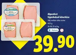 Lidl ALPENFEST Ugnsbakad leberkäse erbjuda