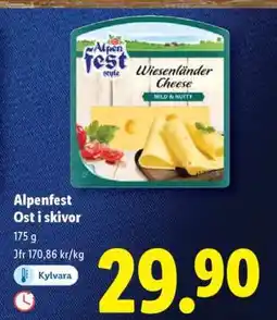 Lidl ALPENFEST Ost i skivor erbjuda