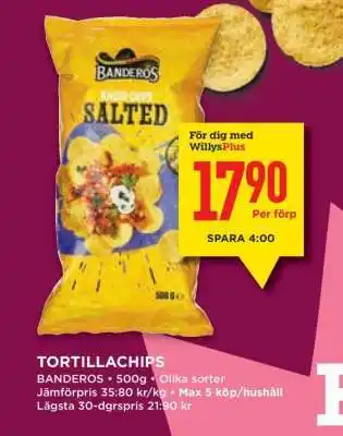 Willys Tortillachips erbjuda