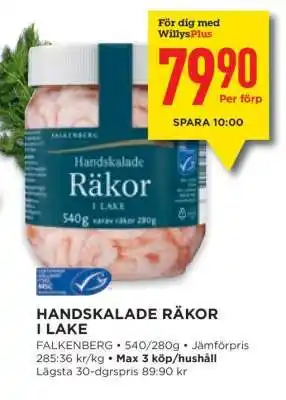 Willys Handskalade Räkor i Lake erbjuda
