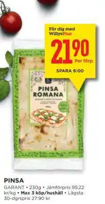 Willys Pinsa Romana erbjuda