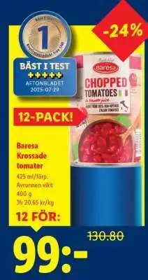 Lidl BARESA Krossade tomater erbjuda