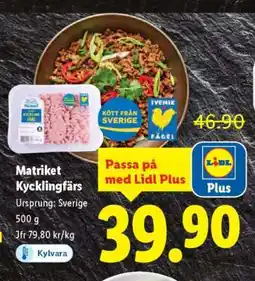 Lidl Matriket Kycklingfärs erbjuda