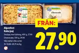 Lidl Alpenfest Kaka/paj erbjuda