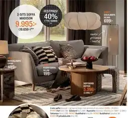 Mio 3-sits soffa Madison, SEK 9995 erbjuda