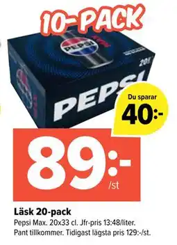 Coop Extra Läsk 20-pack, SEK 89 erbjuda