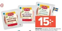 Coop Extra Skivad korv, SEK 15 erbjuda