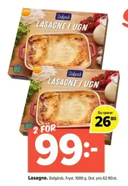Coop Extra Lasagne, SEK 99 erbjuda