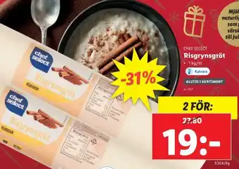 Lidl Chef Select Risgrynsgröt 1 kg/st erbjuda