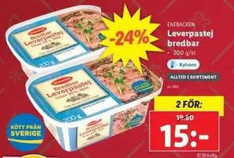 Lidl Enebacken Leverpastej bredbar 200 g/st erbjuda