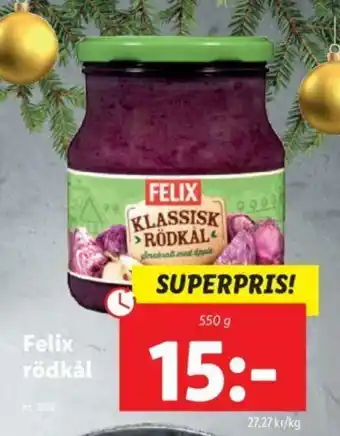 Lidl Felix rödkål 550g erbjuda