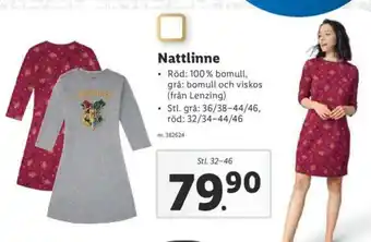 Lidl Nattlinne Stl. 32-46 erbjuda