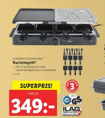 Lidl Silvercrest Kitchen Tools Raclettegrill 1 400 W erbjuda