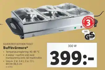 Lidl Silvercrest Kitchen Tools Buffévärmare 300 W erbjuda