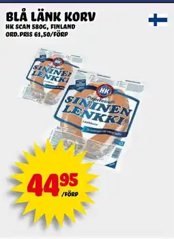 Nelins Blå länk korv erbjuda