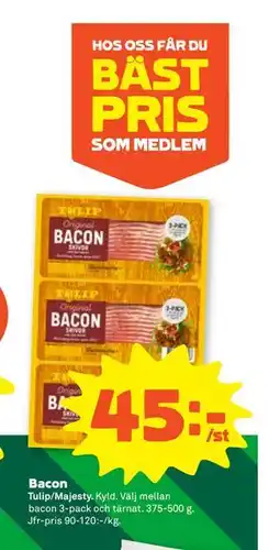 Stora Coop Bacon, SEK 45 erbjuda