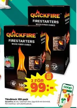 Stora Coop Tändblock 100-pack, SEK 99 erbjuda