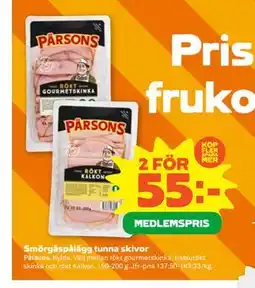 Stora Coop Smörgåspålägg tunna skivor, Medlemspris erbjuda