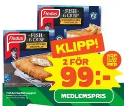 Stora Coop Fish & crisp/fish nuggets, Medlemspris erbjuda