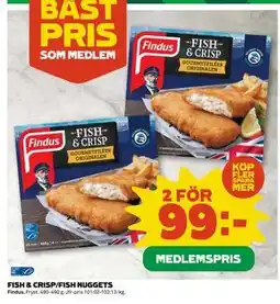 Coop FISH & CRISP/FISH NUGGETS, Medlemspris erbjuda