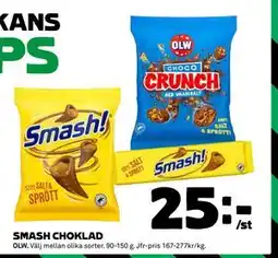 Coop SMASH CHOKLAD, SEK 25 erbjuda