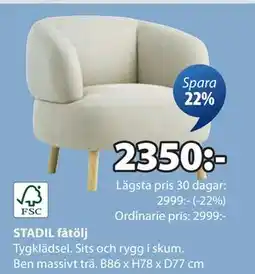 JYSK STADIL fåtölj, SEK 2350 erbjuda