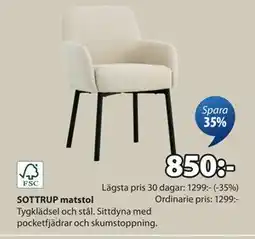 JYSK SOTTRUP matstol, SEK 850 erbjuda