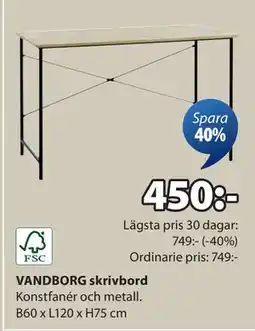 JYSK VANDBORG skrivbord, SEK 450 erbjuda
