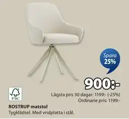 JYSK ROSTRUP matstol, SEK 900 erbjuda