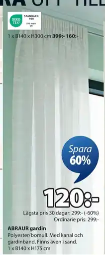 JYSK ABRAUR gardin erbjuda