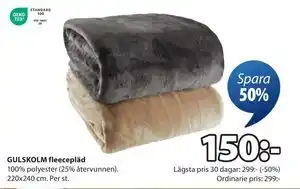JYSK GULSKOLM fleecepläd, SEK 150 erbjuda