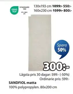 JYSK SANDFIOL matta erbjuda