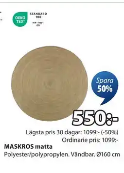 JYSK MASKROS matta, SEK 550 erbjuda