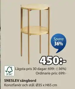 JYSK SNESLEV sängbord, SEK 450 erbjuda