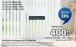 JYSK FERAGEN mörkläggande lamellgardin erbjuda