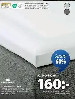 JYSK ELIN kuvertlakan satin erbjuda