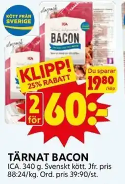 Ica Hajen Lagpris ICA Tärnat bacon erbjuda