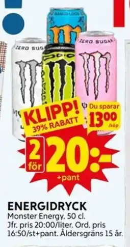 Ica Hajen Lagpris MONSTER Energidryck erbjuda