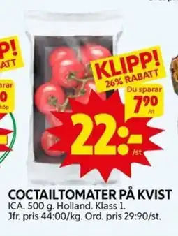 Ica Hajen Lagpris Coctailtomater på kvist erbjuda