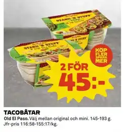 Coop OLD EL PASO Tacobåtar erbjuda