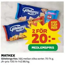 Coop GÖTEBORGS KEX Matkex erbjuda