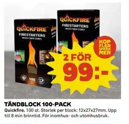 Coop QUICKFIRE Tändblock 100-pack erbjuda