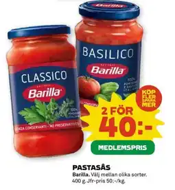 Coop BARILLA Pastasås erbjuda