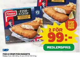 Coop FINDUS Fish & crisp/fish nuggets erbjuda