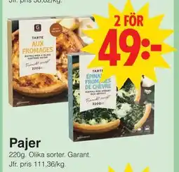 Matöppet Pajer, SEK 49 erbjuda