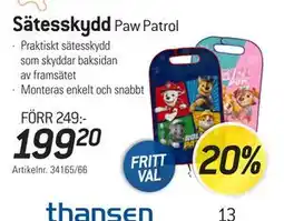thansen Sätesskydd, SEK 199.2 erbjuda