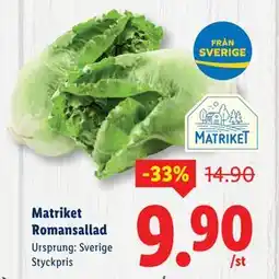 Lidl Matriket Romansallad, SEK 9.9 erbjuda