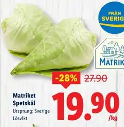 Lidl Matriket Spetskål, SEK 19.9 erbjuda